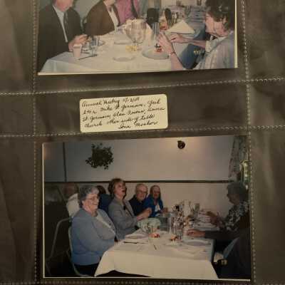 PB3 Page 31 - Annual Meeting May 2008: Top - Mike and Gail St Germain, Alan Fuess, Anna Church, and Iona Mosher.
Bottom - Marin Hacker, Jackie Tremont, Robert and Valerie Traver, and Barbara Martinage.