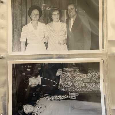 PB1 Page 13 - SLHS Charter Celebration Dinner: Top - Shirley, Olive and Eugene Rescott.  Bottom - Jane Van Praag, Beryl Vannien.
