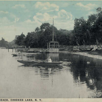 St. Joseph's Beach, Crooked Lake, NY: St. Joseph's Beach, Crooked Lake, NY, postcard.