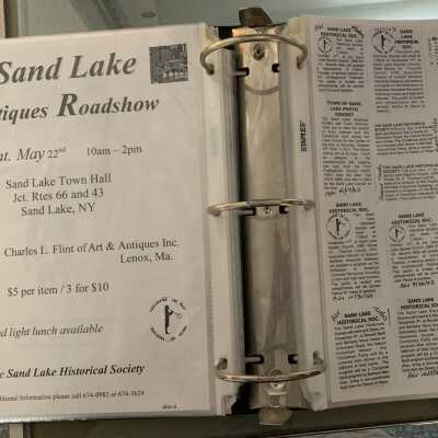 NAB Pages 41 and 42: Left side - Antiques Roadshow announcement.  Right side - PPAs regarding a TOSL Centennial Quilt display, Harriet Tubman reenactor, Ross Serantino violin construction talk, and a Peter Ohara Shaker Village talk.