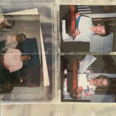 PB1 Page 49 - 1994 Town Supervisors Meeting: Top right - Marjorie Larsen speaking about former Supervisor Dr. Reichard 
Bottom right - Rosemary Supkis spaking about the Supervisors from the Peck family.