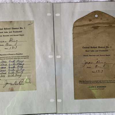 Jean Ring Lair first-grade report cards