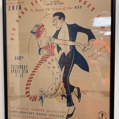 SLHS Big Band Gala at Crooked Lake Advertising Poster - April 2016: SLHS Big Band Gala at Crooked Lake advertising poster.  Original hanging on the 1st Floor of Town Hall, Town of Sand Lake, NY, as of February of 2021.