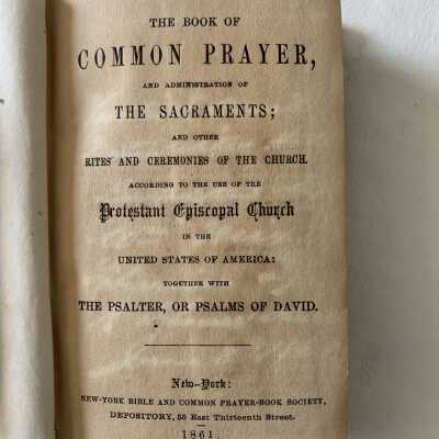 Horatio Averill Book of Common Prayers - Title Page View: Horatio Averill Book of Common Prayers - Title Page View