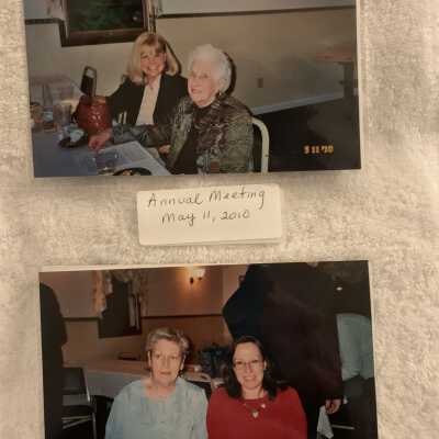 PB3 Page 50 - Annual Meeting May 2010: Top - Anna Church and Edith Gundrum.
Bottom - Sharon Cylkoff and Marylyn Widmer.