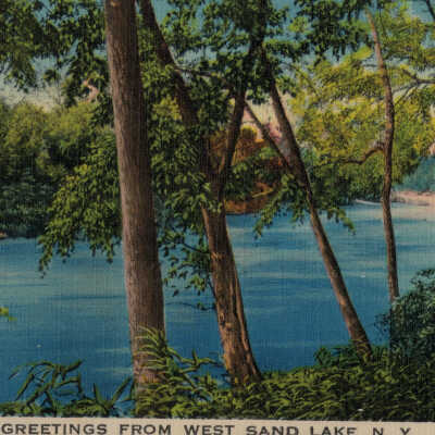 Greetings from West Sand Lake, NY: Greetings from West Sand Lake, NY, postcard.