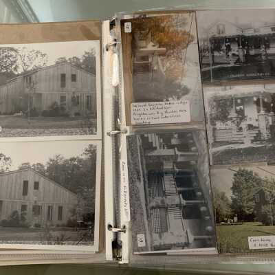 PPB Pages 9 and 10: Left side (9 and 10) Smart House on Holcomb Road.  Right Side (11, 12 and 13) Hillcrest in Averill Park (14) Coon salt box on Burden Lake Road (15) Dr. Smith Boughton home in Alps, NY.