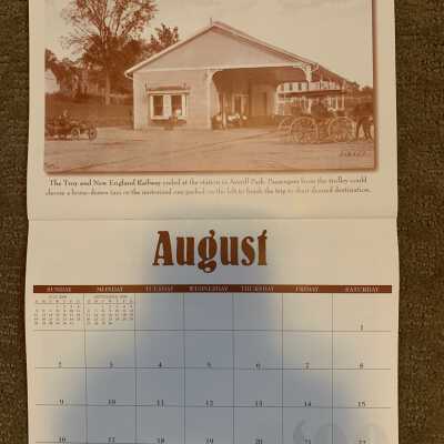 SLHS 2009 Calendar August - Troy and New England Railroad