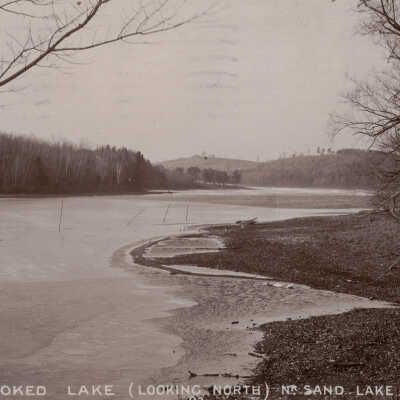 Crooked Lake (Looking North), Near Sand Lake, NY #1: Crooked Lake (Looking North), Near Sand Lake, NY, postcard. 