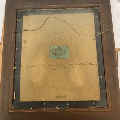 Averill Family Coat of Arms, Back: Averill Family Coat of Arms, Town of Sand Lake, NY.  Notes donation to the Town Historian by Donald Averill Howard on June 13, 1982