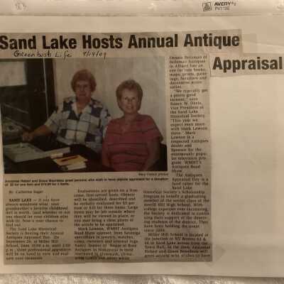 PB3 Page 41 - Antiques Appraisal Article: September of 2009 Greenbush Life article regarding a SLHS Antiques Appraisal Day.  Grace Bourdeau and Annamae Herbert pictured.