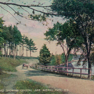 New State Road Showing Crystal Lake, Averill Park, NY: New State Road Showing Crystal Lake, Averill Park, NY, postcard.