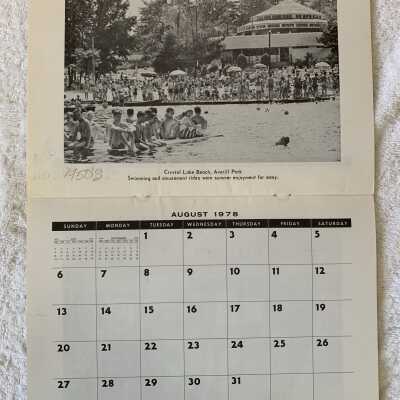 SLHS 1978 Calendar - August: Crystal Lake Beach