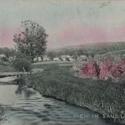 View in Sand Lake, NY: View in Sand Lake, NY, postcard. 