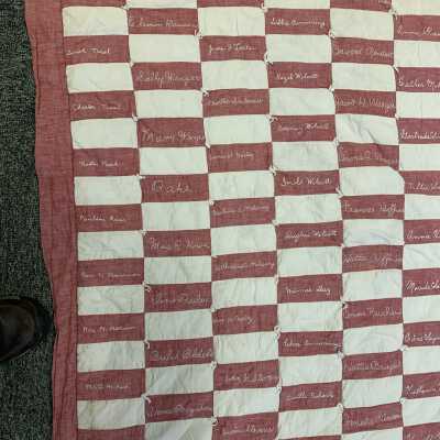 Town of Sand Lake Founding Families and Mothers and Fathers Quilt - Upper Left Corner: Town of Sand Lake Founding Families and Mothers and Fathers Quilt - Upper Left Corner