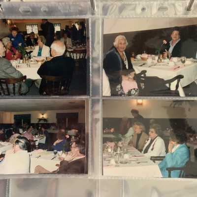 PB1 Page 41 - 1994 Annual Meeting Lakeview Inn: Upper left - Wes and Ada Miller, Bea Danks, and Ann and Bob Lilly
Upper right - Margaret Moutray and the Karachians
Lower left - 
Lower right - Louella Shoemaker and Iona Mosher