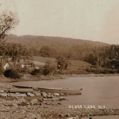 Glass Lake, NY #1: Glass Lake, NY, postcard.  Specimen 1 of 2.