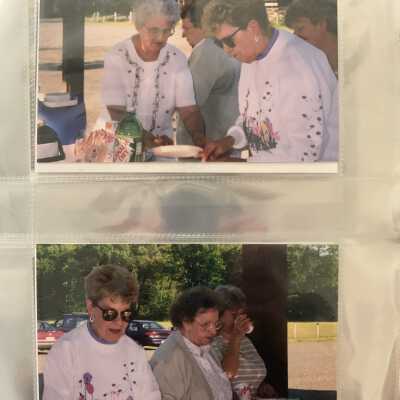 PB1 Page 64 - Picnic Meeting: Top - Jean Wilkins and Ruth Bordt
Bottom - R. Bordt, B Danks and L. Ormsby