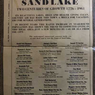 Town of Sand Lake Troy Record Feature, September 9, 1961