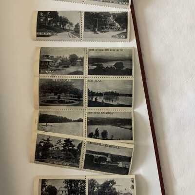 Decorative stamps of various historic places in Sand Lake, NY: Uncertain year or any additional information.  Refer to the SLHS News Articles of this site binder for additional information.