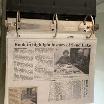 NAB Pages 1 and 2: February of 2001 Troy Record newspaper article about and interview of Mary French and Bob Lilly regarding the anticipated publication of their Images of America Sand Lake Book.