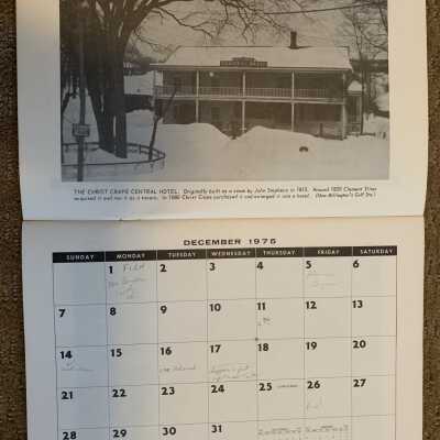 SLHS 1975-76 Calendar December 1975 - Crape Central Hotel