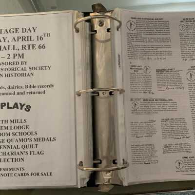 NAB Pages 55 and 56: Left side - PPA regarding Heritage Day activities.  Right side - PPAs regarding a Legends of Rensselaer County presentation by John Roy and public request for additional information regarding the Tremont calendars.