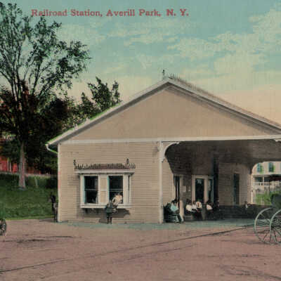 Railroad Station, Averill Park, NY: Railway Station, Averill Park, NY. postcard.  New England Railway Station. 