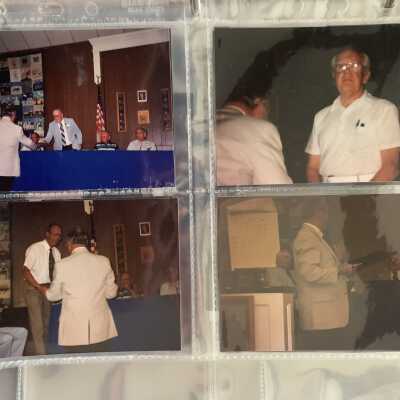 PB1 Page 47 - 1994 Town Supervisors Meeting: Upper left - Joseph Warren accepting a citation
Upper right - Bob Lilly
Lower left - Richard Tallman
Lower right - County Legislator Conrad Lang