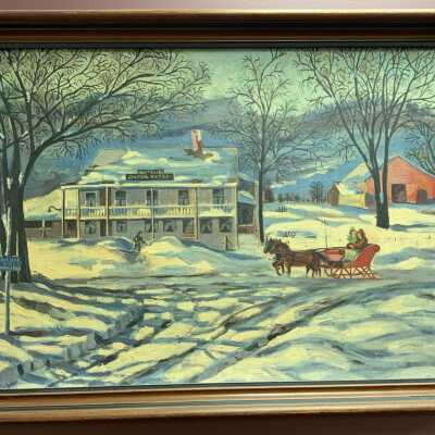 Sand Lake, NY, Storm 1920 painting: Sand Lake, NY, Storm 1920 painting, Town of Sand Lake, NY