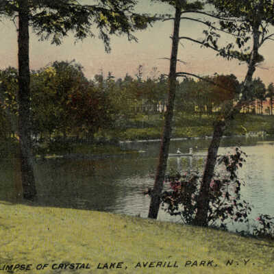 A Glimpse of Crystal Lake, Averill Park, NY #1: A Glimpse of Crystal Lake, Averill Park, NY, postcard.  Specimen 1 of 2.