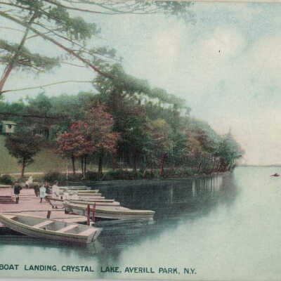 Boat Landing, Crystal Lake, Averill Park, NY: Boat Landing, Crystal Lake, Averill Park, NY, postcard.  