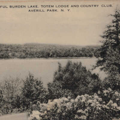 Beautiful Burden Lake, Totem Lodge and Country Club, Averill Park, NY: Beautiful Burden Lake, Totem Lodge and Country Club, Averill Park, NY, postcard.