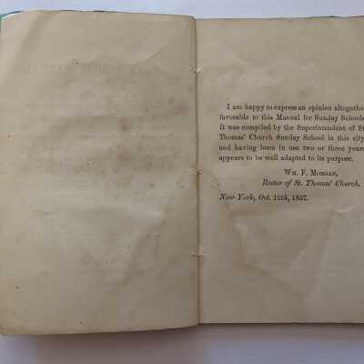 Horatio Averill Sunday School Manual - Review / Endorsement Page