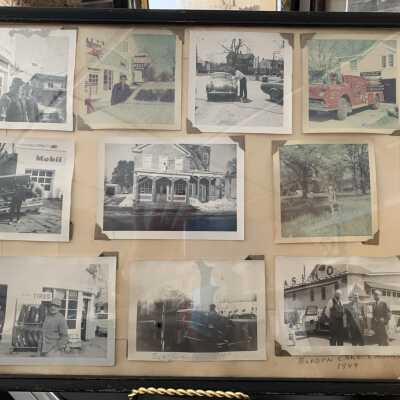 Gas Station Collage #2: Gas Station Collage #2.  Also Includes a 1949 Burden Lake Casino photo.  TOSL owned item stored in TOSL Photos Box #1 located in the Town Historian's storeroom on the 2nd floor of Town Hall.