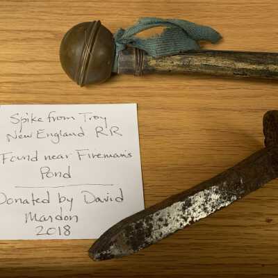Troy and New England Railroad Spike Close Up: Troy and New England Railroad Spike Close Up