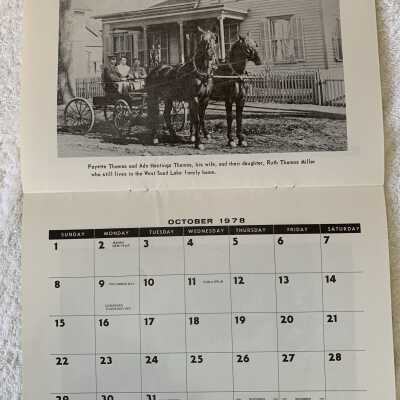 SLHS 1978 Calendar - October: Fayette Thomas, Alice Hastings Thomas and Ruth Thomas Miller