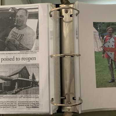 NAB Pages 69 and 70: Left side - March 2006 Times Union article regarding the renovation and reopening of the Crooked Lake House continued.  Right side PPA regarding Jeff Mann armorer.