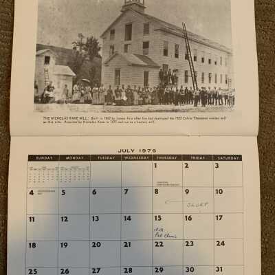 SLHS 1975-76 Calendar July 1976 - Nicolas Kane Mill