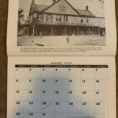 SLHS 1975-76 Calendar August 1976 - Brewster house