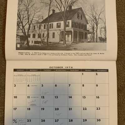 SLHS 1975-76 Calendar October 1976 - Brown's Hotel