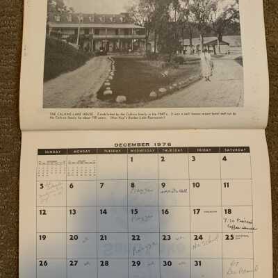 SLHS 1975-76 Calendar December 1976 - Calkins Lake House