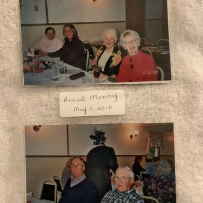 PB3 Page 51 - Annual Meeting May 2010: Top - Bonnie Hellum, Mary Hall, Barbara Martinage and Christina Blanchard. 
Bottom - Phil and ? Briscoe.