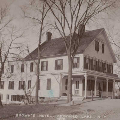 Brown's Hotel, Crooked Lake, NY: Brown's Hotel, Crooked Lake, NY, postcard.  