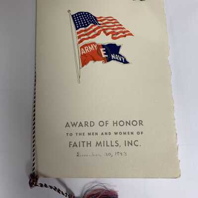 Faith Mills Army-Navy Production Award for Excellence - Program Cover: Faith Mills Army-Navy Production Award for Excellence - Program Cover