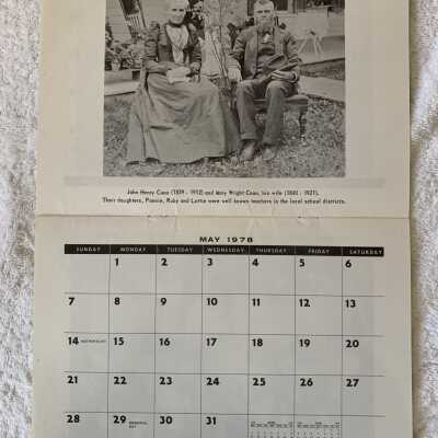 SLHS 1978 Calendar - May: John Henry and Mary Wright Coon