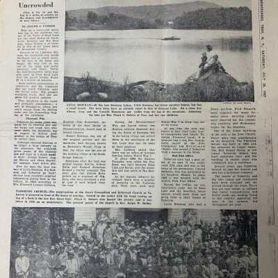 Rensselaer County's Mount Retreat - Bowman Pond Still uncrowded: Saturday, July 28, 1962, Troy Record newspaper article regarding the history of mountain resorts in Taborton.