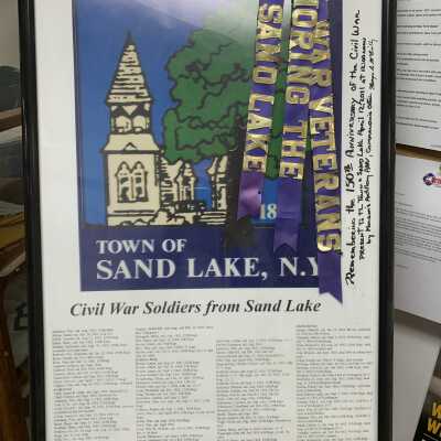 Civil War Soldiers from Sand Lake, NY, Display: This research may have been used in developing this display as well.  This display is currently located in the Town Clerk's office of Town Hall.