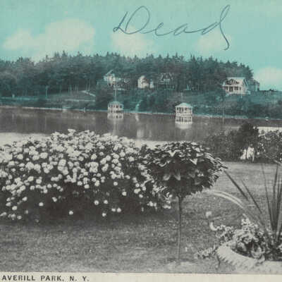 Crystal Lake, Averill Park, NY #1: Crystal Lake, Averill Park, NY, postcard.  Specimen 1 of 2. View from Crystal Lake Road.