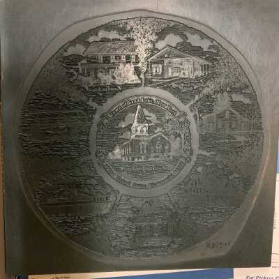 TOSL United States Bicentennial Commemorative Plate - Engraved Artwork: Engraving used to print the TOSL United States Bicentennial Commemorative Plates.   Stored in SLHS File Cabinet 1, Drawer 3.